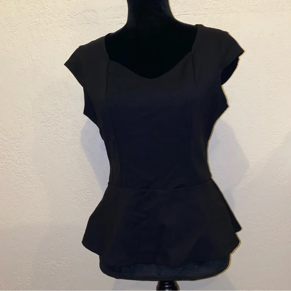 Black peplum top - Picture 1 of 10